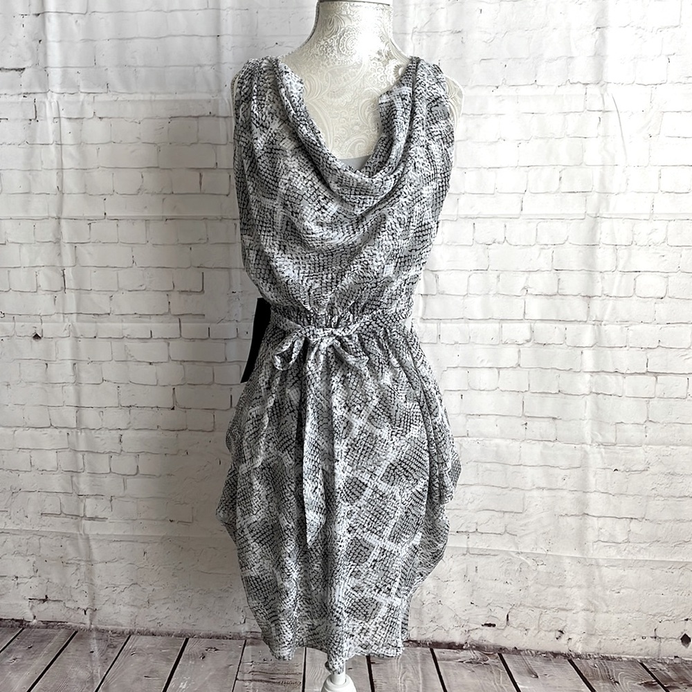 Bebe Cowl Neck Snakeskin Dress XS NWT!